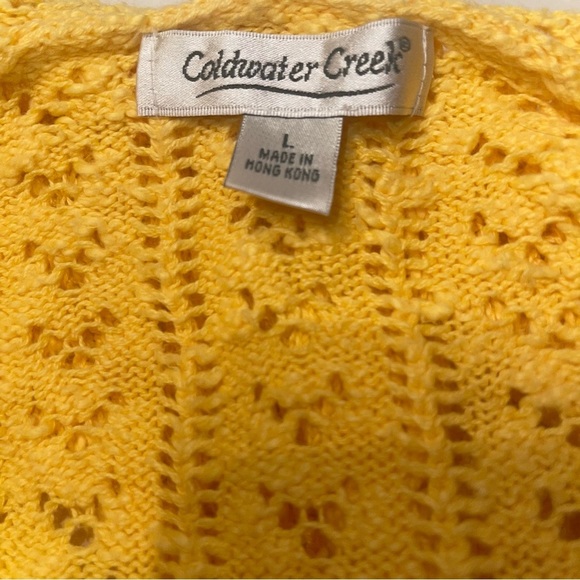 Coldwater Creek Yellow Front Zip Sweater Hoodie Size L - Picture 3 of 8